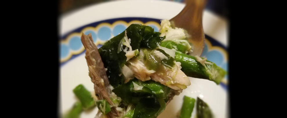 asparagi, alghe e sgombro